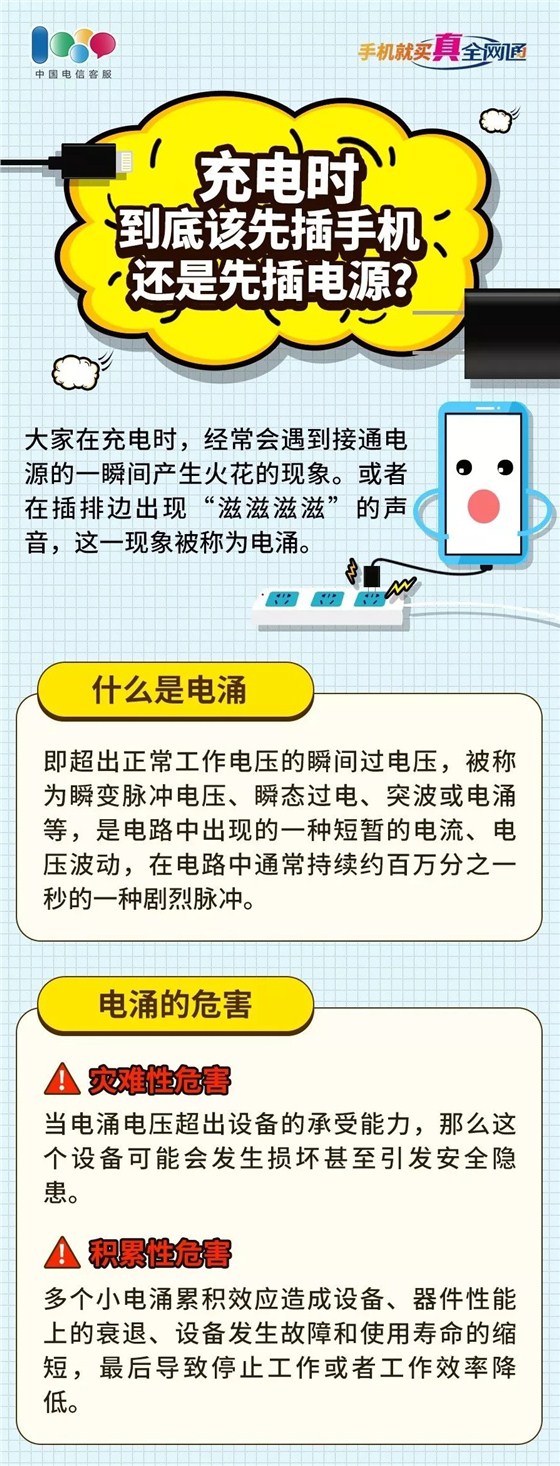 充电时先插手机还是先插电源